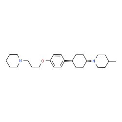 ChemSpider 2D Image | 4-Methyl-1-(cis-4-{4-[3-(1-piperidinyl)propoxy]phenyl}cyclohexyl)piperidine | C26H42N2O
