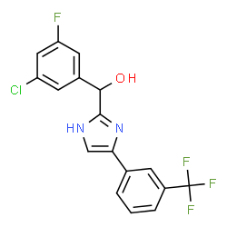 ChemSpider 2D Image | (3-Chloro-5-fluorophenyl){4-[3-(trifluoromethyl)phenyl]-1H-imidazol-2-yl}methanol | C17H11ClF4N2O
