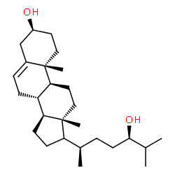 ChemSpider 2D Image | (3beta,17xi,24R)-Cholest-5-ene-3,24-diol | C27H46O2