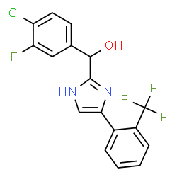 ChemSpider 2D Image | (4-Chloro-3-fluorophenyl){4-[2-(trifluoromethyl)phenyl]-1H-imidazol-2-yl}methanol | C17H11ClF4N2O