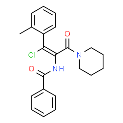 ChemSpider 2D Image | (Z)-N-(1-Chloro-3-oxo-3-(piperidin-1-yl)-1-(o-tolyl)prop-1-en-2-yl)benzamide | C22H23ClN2O2