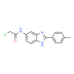 ChemSpider 2D Image | 2-Chloro-N-[2-(4-methylphenyl)-1H-benzimidazol-5-yl]acetamide | C16H14ClN3O