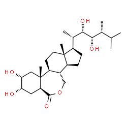 ChemSpider 2D Image | (3aS,5S,6R,7aR,7bS,9aS,10R,12aS,12bS)-10-[(2S,3S,4S,5R)-3,4-Dihydroxy-5,6-dimethyl-2-heptanyl]-5,6-dihydroxy-7a,9a-dimethylhexadecahydro-3H-benzo[c]indeno[5,4-e]oxepin-3-one | C28H48O6