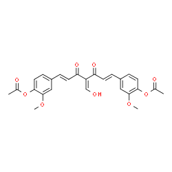 ChemSpider 2D Image | [(1E,6E)-4-(Hydroxymethylene)-3,5-dioxo-1,6-heptadiene-1,7-diyl]bis-2-methoxy-4,1-phenylene diacetate | C26H24O9