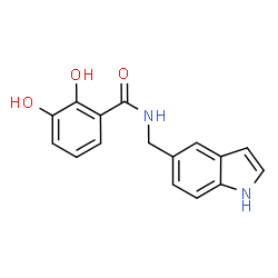 ChemSpider 2D Image | 2,3-Dihydroxy-N-(1H-indol-5-ylmethyl)benzamide | C16H14N2O3