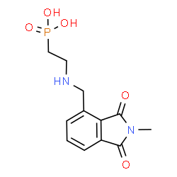 ChemSpider 2D Image | (2-{[(2-Methyl-1,3-dioxo-2,3-dihydro-1H-isoindol-4-yl)methyl]amino}ethyl)phosphonic acid | C12H15N2O5P
