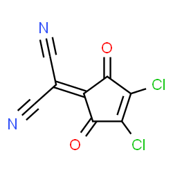 ChemSpider 2D Image | (3,4-Dichloro-2,5-dioxo-3-cyclopenten-1-ylidene)malononitrile | C8Cl2N2O2