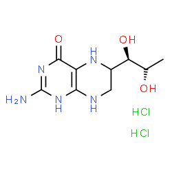 ChemSpider 2D Image | (6S)-2-Amino-6-[(1R,2R)-1,2-dihydroxypropyl]-5,6,7,8-tetrahydro-4(1H)-pteridinone dihydrochloride | C9H17Cl2N5O3