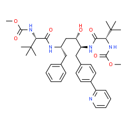 ChemSpider 2D Image | Methyl {(5S,8S,10S,11S,14S)-8-benzyl-10-hydroxy-15,15-dimethyl-5-(2-methyl-2-propanyl)-3,6,13-trioxo-11-[4-(2-pyridinyl)benzyl]-2-oxa-4,7,12-triazahexadecan-14-yl}carbamate | C39H53N5O7