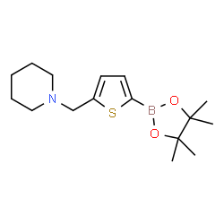ChemSpider 2D Image | 1-[[5-(4,4,5,5-Tetramethyl-1,3,2-dioxaborolan-2-yl)-2-thienyl]methyl]piperidine | C16H26BNO2S