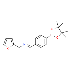 ChemSpider 2D Image | 1-(Furan-2-yl)-N-(4-(4,4,5,5-tetramethyl-1,3,2-dioxaborolan-2-yl)benzylidene)methanamine | C18H22BNO3