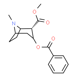 ChemSpider 2D Image | Methyl (2S)-3-(benzoyloxy)-8-methyl-8-azabicyclo[3.2.1]octane-2-carboxylate | C17H21NO4
