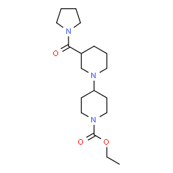 ChemSpider 2D Image | Ethyl 3-(1-pyrrolidinylcarbonyl)-1,4'-bipiperidine-1'-carboxylate | C18H31N3O3