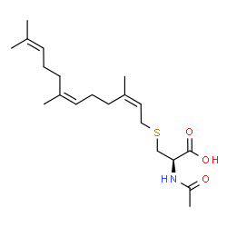 ChemSpider 2D Image | N-Acetyl-S-[(2Z,6Z)-3,7,11-trimethyl-2,6,10-dodecatrien-1-yl]-L-cysteine | C20H33NO3S