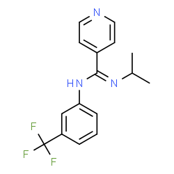 ChemSpider 2D Image | N'-Isopropyl-N-[3-(trifluoromethyl)phenyl]-4-pyridinecarboximidamide | C16H16F3N3