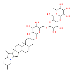 ChemSpider 2D Image | Solanid-5-en-3-yl 6-deoxyhexopyranosyl-(1->4)hexopyranosyl-(1->6)hexopyranoside | C45H73NO15