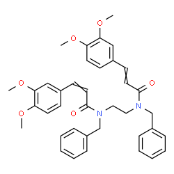 ChemSpider 2D Image | N,N'-1,2-Ethanediylbis[N-benzyl-3-(3,4-dimethoxyphenyl)acrylamide] | C38H40N2O6