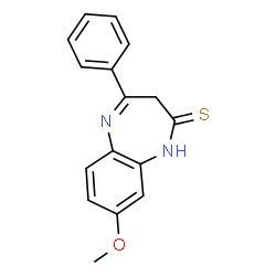 ChemSpider 2D Image | 8-Methoxy-4-phenyl-1,3-dihydro-2H-1,5-benzodiazepine-2-thione | C16H14N2OS