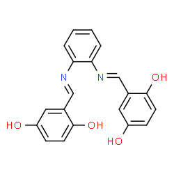ChemSpider 2D Image | 2,2'-{1,2-Phenylenebis[nitrilo(E)methylylidene]}di(1,4-benzenediol) | C20H16N2O4