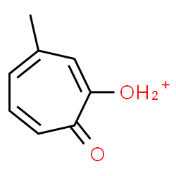 ChemSpider 2D Image | (3-Methyl-7-oxo-1,3,5-cycloheptatrien-1-yl)oxonium | C8H9O2