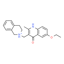 ChemSpider 2D Image | 2-[(6-Ethoxy-2-methyl-4-oxo-1,4-dihydro-3-quinolinyl)methyl]-1,2,3,4-tetrahydroisoquinolinium | C22H25N2O2