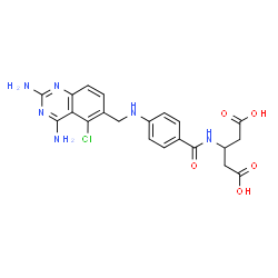 ChemSpider 2D Image | 3-[(4-{[(2,4-Diamino-5-chloro-6-quinazolinyl)methyl]amino}benzoyl)amino]pentanedioic acid | C21H21ClN6O5