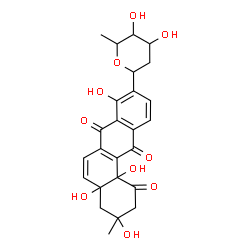 ChemSpider 2D Image | 1,5-Anhydro-2,6-dideoxy-1-(3,4a,8,12b-tetrahydroxy-3-methyl-1,7,12-trioxo-1,2,3,4,4a,7,12,12b-octahydro-9-tetraphenyl)hexitol | C25H26O10