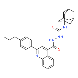 ChemSpider 2D Image | N-(Adamantan-1-yl)-2-{[2-(4-propylphenyl)-4-quinolinyl]carbonyl}hydrazinecarboxamide | C30H34N4O2