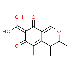 ChemSpider 2D Image | 7-(Dihydroxymethylene)-3,4,5-trimethyl-3H-isochromene-6,8(4H,7H)-dione | C13H14O5