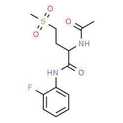 ChemSpider 2D Image | 2-Acetamido-N-(2-fluorophenyl)-4-(methylsulfonyl)butanamide | C13H17FN2O4S