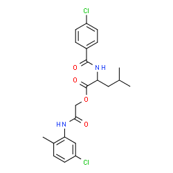 ChemSpider 2D Image | 2-[(5-Chloro-2-methylphenyl)amino]-2-oxoethyl N-(4-chlorobenzoyl)leucinate | C22H24Cl2N2O4