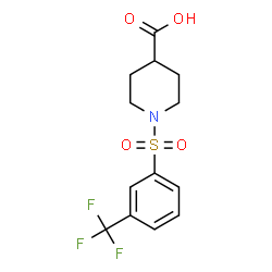 ChemSpider 2D Image | 1-[[3-(TRIFLUOROMETHYL)PHENYL]SULFONYL]PIPERIDINE-4-CARBOXYLIC ACID | C13H14F3NO4S