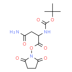 ChemSpider 2D Image | 2,5-Dioxo-1-pyrrolidinyl N~2~-{[(2-methyl-2-propanyl)oxy]carbonyl}asparaginate | C13H19N3O7