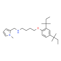 ChemSpider 2D Image | 4-[2,4-Bis(2-methyl-2-butanyl)phenoxy]-N-[(1-methyl-1H-pyrrol-2-yl)methyl]-1-butanamine | C26H42N2O