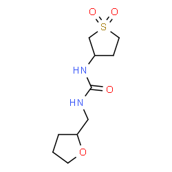 ChemSpider 2D Image | 1-(1,1-Dioxidotetrahydro-3-thiophenyl)-3-(tetrahydro-2-furanylmethyl)urea | C10H18N2O4S