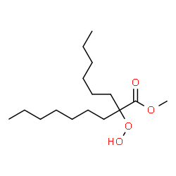 ChemSpider 2D Image | Methyl 2-hexyl-2-hydroperoxynonanoate | C16H32O4