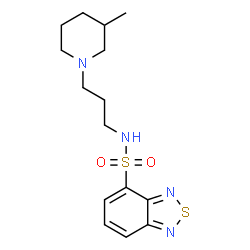 ChemSpider 2D Image | N-[3-(3-Methyl-1-piperidinyl)propyl]-2,1,3-benzothiadiazole-4-sulfonamide | C15H22N4O2S2