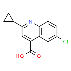 ChemSpider 2D Image | 6-Chloro-2-cyclopropyl-4-quinolinecarboxylic acid | C13H10ClNO2