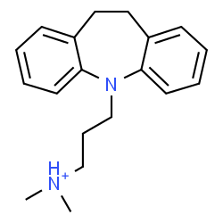 ChemSpider 2D Image | 3-(10,11-Dihydro-5H-dibenzo[b,f]azepin-5-yl)-N,N-dimethyl-1-propanaminium | C19H25N2