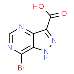 ChemSpider 2D Image | 7-Bromo-1H-pyrazolo[4,3-d]pyrimidine-3-carboxylic acid | C6H3BrN4O2