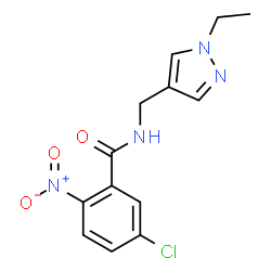ChemSpider 2D Image | 5-Chloro-N-[(1-ethyl-1H-pyrazol-4-yl)methyl]-2-nitrobenzamide | C13H13ClN4O3