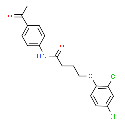 ChemSpider 2D Image | N-(4-Acetylphenyl)-4-(2,4-dichlorophenoxy)butanamide | C18H17Cl2NO3