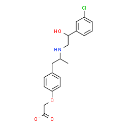 ChemSpider 2D Image | [4-(2-{[2-(3-Chlorophenyl)-2-hydroxyethyl]amino}propyl)phenoxy]acetate | C19H21ClNO4