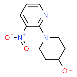 ChemSpider 2D Image | 1-(3-Nitro-2-pyridinyl)-4-piperidinol | C10H13N3O3