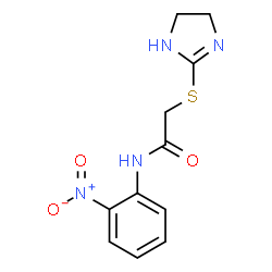 ChemSpider 2D Image | 2-(4,5-Dihydro-1H-imidazol-2-ylsulfanyl)-N-(2-nitrophenyl)acetamide | C11H12N4O3S