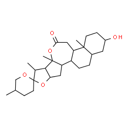 ChemSpider 2D Image | 2-Hydroxy-4a,5',7a,8-tetramethylicosahydrospiro[furo[2',3':4,5]cyclopenta[1,2-b]naphtho[2,1-d]oxepine-9,2'-pyran]-6(1H)-one | C27H42O5