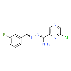 ChemSpider 2D Image | 6-Chloro-N'-(3-fluorobenzylidene)-2-pyrazinecarbohydrazonamide | C12H9ClFN5