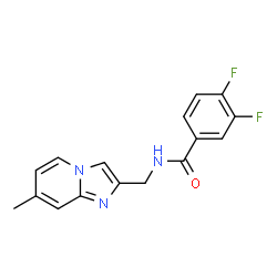 ChemSpider 2D Image | 3,4-Difluoro-N-[(7-methylimidazo[1,2-a]pyridin-2-yl)methyl]benzamide | C16H13F2N3O