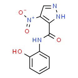 ChemSpider 2D Image | N-(2-Hydroxyphenyl)-4-nitro-1H-pyrazole-5-carboxamide | C10H8N4O4