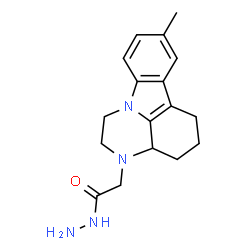 ChemSpider 2D Image | 2-(8-Methyl-1,2,3a,4,5,6-hexahydro-3H-pyrazino[3,2,1-jk]carbazol-3-yl)acetohydrazide | C17H22N4O
